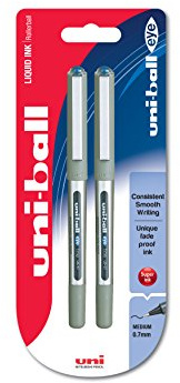 uni-ball 153486276 Eye Fine UB-157 Rollerball Pen - Blue, Pack of 2
