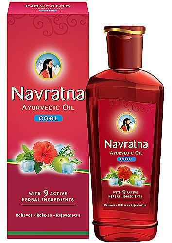 Himani Navratna Kräuterkühlendes Öl, Verjüngendes, Entspannendes Massageöl mit 9 Wirkstoffen, 300 ml