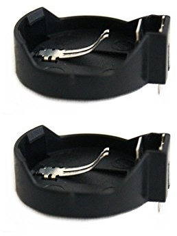 2X PORTABATTERIA BOTTONE CR2032 CR2025 box case porta batterie battery pile attacco pila