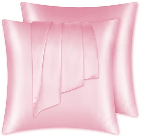 LULUSILK Taie Oreiller 100% Soie 65x65, Douce Peau Cheveux, Rose, 2 pièces | 100% soie mûrier, fermeture invisible. Douce, hypoallergénique, rafraîchissante. Idéal pour cadeau.