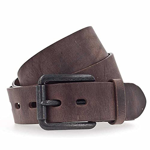 Vanzetti Gürtel, Unisex Ledergürtel, gewachst, 40 mm breit, braun, 100 cm