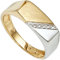 Jobo Herren-Ring aus 14 Karat 585 Gold Bicolor mit 5 Diamanten Größe 64