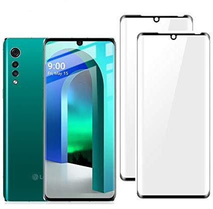 FanTing para LG Velvet Protector de Pantalla,[dureza 9H,Cobertura Total,Sin Burbujas],Membrana de Vidrio Templado Resistente a los arañazos para LG Velvet-Negro(2 Pieza)