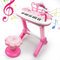 Piano Toys - Teclado con micrófono para niñas pequeñas, regalo de cumpleaños a partir de 3 años, instrumento musical de juguete