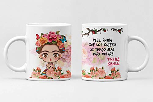 desconocido Taza cerámica de café. Frase Pies, para que los quiero si tengo alas para volar
