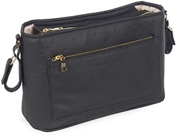 Pasito a Pasito. Bolso organizador para Carro de Bebé London. Bolsa Canastilla de polipiel. Práctico, elegante y espacioso para llevar lo necesario en el paseo. Color Negro.