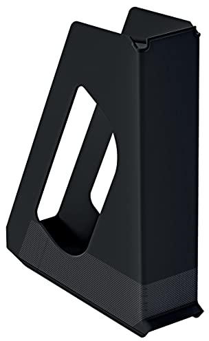 Esselte A4 Magazine File, Desktop Storage Organiser for Catalogues, Brochures, Papers and Folders, Strong Plastic File, VIVIDA Range, Black, 628220