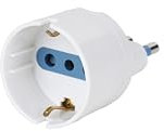 REDLINE Adattatore Presa Schuko Spina Grande 250V- Adattatore Spina Tedesca-Italiana 10/16A con Terra Laterale - Adattatore con Spina 16A 2P+T