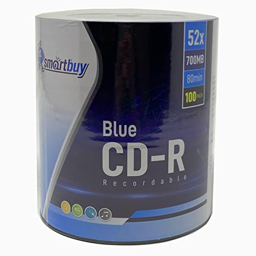 Smartbuy CD-R 52 x 700 MB/80 min, Cyanin-Farbstoff, blanko, beschreibbar, 100 Stück