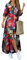 OMZIN Womens Maxi Dresses Long Sleeve T-Shirt Dress Floral Printed Casual Loose Party Dress Graffiti Red XL