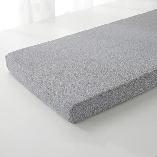 Hruile Bankkissen, 80, 100, 120, 150, 160, 180, 220, 260 cm, rutschfest, für Innenbereich, Terrasse, Esszimmer, Sitzkissen, Rückenlehne, Matratze mit Befestigungsbändern, 240 x 30 x 5 cm, Grau