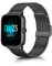 ToVioc Armband Kompatibel mit Blackview R3/R3 Pro/Xiaomi haylou solar LS01/ ID205L, 19mm Quick Release Mesh Gewebte Edelstahl Metall, Uhren-Ersatzband für SW021/SW025/Uwatch 3/Ufit/GT - Schwarz