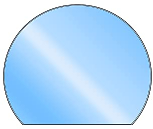 LANZZAS Bodenplatte Kreisabschnitt - 1200 x 1050 mm - Glasplatte | Funkenschutzplatte aus Glas