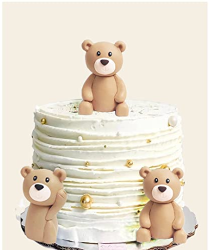 Teddybär-Kuchendekoration, blaue Kugel, 3 Bären