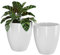 QCQHDU 25.4Plant Pots Set of 2 Pack,10 Inch Plant Pot for Indoor and Outdoor Plants with Drainage Hole,Flower Pots Modern Decorative Planter for All House Garden Plants and Succulent,Flowers (White)