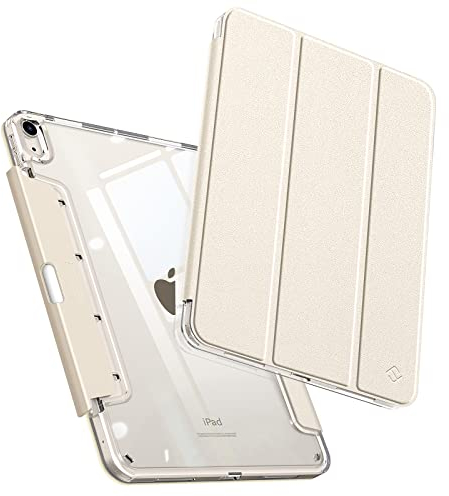 Fintie Hülle für iPad Air 11 Zoll M3 (2025)/ M2 (2024), iPad Air 5. Generation (2022)/ 4. Generation 2020 10,9 Zoll, kristallklare Rückseite mit diskretem, einziehbarem Stifthalter, Starlight