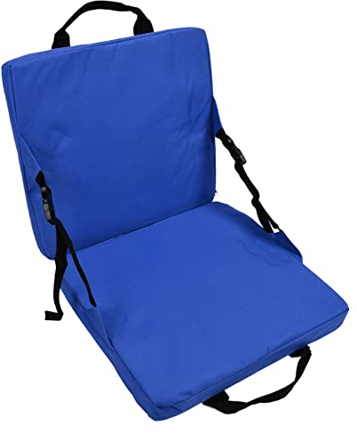 Pilipane Tragbares Stadion-Sitzkissen Für Sportveranstaltungen,Stuhlkissen, Faltbares Stuhlkissen Für Den Innen- Und Außenbereich Mit Rückenlehne, Sitzkissen Für Camping, Wandern(Blau)