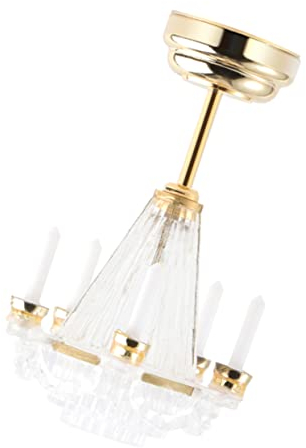 Toyvian 1:12 Puppenhaus Miniatur Led Kronleuchter Hängelampe Modell, Mini Deckenleuchte Für Puppenstube, Puppenhaus Lampe Mit Batterie, Deko Zubehör Für Miniaturhäuser