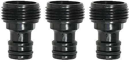 Dapetz ® 3X Tap Adaptor Male 3/4 Male Threaded Adaptor ABS Plastic Garden Water Tap Hose Pipe Connector Screw BSP Fitting Screw Type Accessory Connector