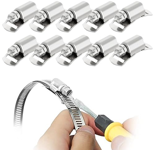Abrazadera de tornillo 10 piezas para abrazaderas de manguera sin fin 304 de acero inoxidable ajustable abrazaderas de manguera clips de manguera de agua tubo/tanque/tubo de gas/radiador/tubo