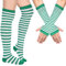 Blulu Arm Warmers Leg Warmers for Women Girls Striped Thigh High Socks Fingerless Gloves Striped Stockings