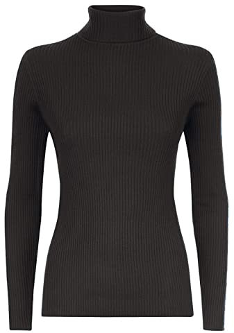 VEARZ® Womens Turtle HIGH Neck Jumper ! Ladies Long Sleeves Polo ROLL Neck Tops Ribbed Stretchy Pull Over Sweater Plus Size Black