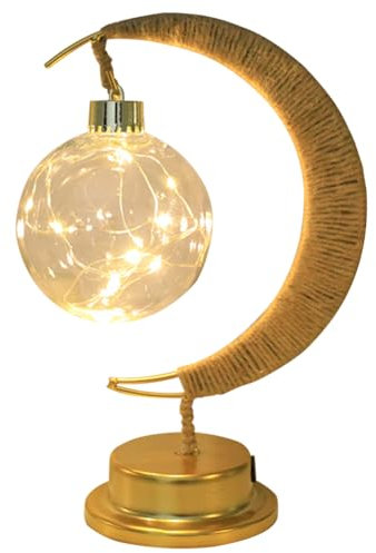 LED-Mondlicht-Tischlampe, verzauberte Mondstern-Lampe, dekorative Kugel-Lampe, batteriebetrieben, Schlafzimmerlicht, magisches Mond-Nachtlicht, Sternennachtlampe (K)