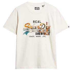 Superdry Damen Lässiges Tokyo T-Shirt Creme 40