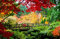 VLIES Fototapete-GARTEN-(017Pr)-500x280 cm-Foto-Kunst Japan Brücke Bäume Holz Natur See Landschaft Panorama Wandtapete Bildtapete