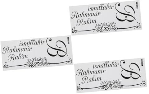 HOMSFOU 3st Wandaufkleber Muslimischer Wandkunstaufkleber Halal-aufkleber Wohnkultur Muslimische Einrichtung Wandbild Tapete Religiöse Vinyl-aufkleber Hintergrund Entfernbar Pvc Generation