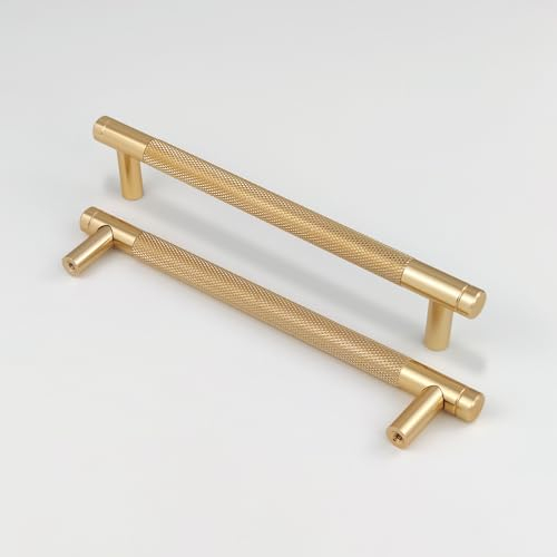 Pexintek 2 Tiradores Dorados Modernas para Muebles, 160mm Distancia entre Agujeros Manijas de Cómoda, Pomos Vintage para Armarios de Cocina, Guardarropas, Cajones (Dorado)
