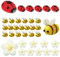 36 Stück Ladybug Biene Filzblumen Marienkäfer Bienen deko Bienen Biene deko Streudeko Papierblumen Marienkäfer Deko Glückskäfer Filz Deko Deko Bienen für DIY Handwerk Shop Kleidung Dekorationen