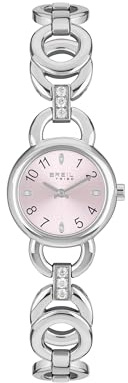 Breil, Collezione Alya, Orologio Donna in Acciaio, Bracciale a Maglie Tonde Intrecciate, Quadrante Rotondo Minimal, Impreziosito da Cristalli, Cassa 26mm, Chiusura a Gioiello