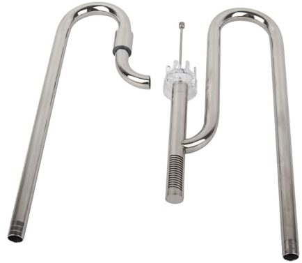 Focket Metall-Lilienrohr-Oberflächenskimmer, Zulauf- und Abflussrohrset aus Edelstahl mit 2 Acrylhaltern, Lilienskimmer-Zulauf und Lilien-Ablauf für Bepflanztes Aquarium, Aquariumfilter