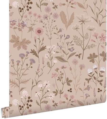 Esta Home Tapete Feldblumen Altrosa und Violett 53 cm x 10.05 m