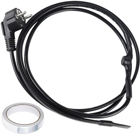 CPROSP 1m Heizkabel 250V 24W/m, Frostschutz Wasserleitung Heizband, Heizleitung mit Schutzkontaktstecker, Dachrinnenheizung Frost, eisfrei Heizleitung mit Thermostat für Wasserleitungen oder Pflanzen