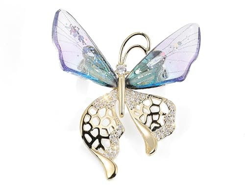 Schmetterling Brosche,Schmetterling Pin,Strass Kristall Schmetterling Brosche Pin Anstecknadel für Frauen (H)