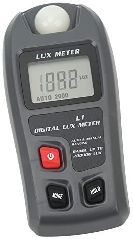 Digitales Lichtmessgerät, 0,1–200000 Lx Lux-Messgerät mit LCD-Display, Hohe Genauigkeit für Fotografie, Pflanzen, Innen- und Außenbereich, mit Aufzeichnungsfunktion, Tragbar und