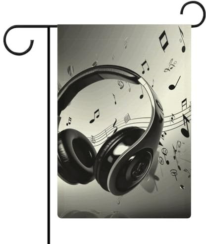 Gartenflagge, Musik, Outdoor-Flagge, 30,5 x 45,7 cm, vertikale Outdoor-Dekoration, Flaggen, Urlaub, Gartenflaggen, alle Jahreszeiten, kleine Gartenflaggen für Hochzeit