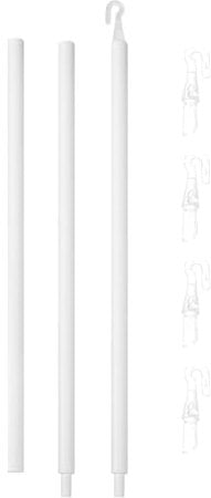 Fkereg 89 cm Long Blind Wand Replacement with 5 Hook, 1Pcs White Blind Sticks to Open Blinds, Vertical Blind Rod Replacement Parts, Curtain Opener Stick Tilt Wand for Window Shades