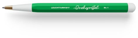 LEUCHTTURM1917 372219 Drehgriffel Nr. 1, Messing, Aluminium, Gelstift mit schwarzer Tinte, designprämiert, Spring Leaf