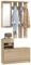 HOMCOM Set Mobili Ingresso Moderno con Scarpiera e Specchio, Appendiabiti da Ingresso con 6 Ganci, 2 Ripiani Regolabili e Cassetti in Legno per Corridoio, 90x24x177 cm, Quercia