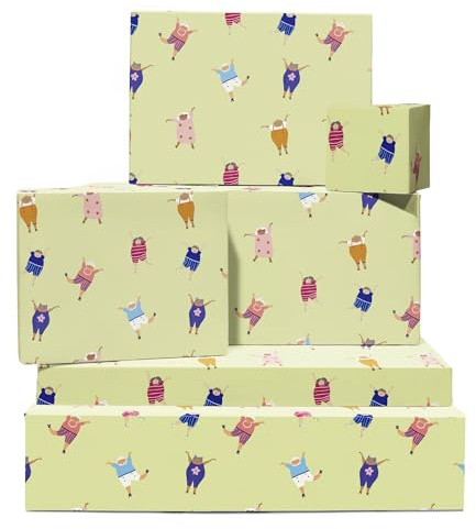 Grünes Geschenkpapier – 6 Blatt Geschenkpapier für Frauen – Oma-Unfug – Lustiges Geschenkpapier zum 50., 60. und 70 Geburtstag – mit Aufklebern – von Central 23