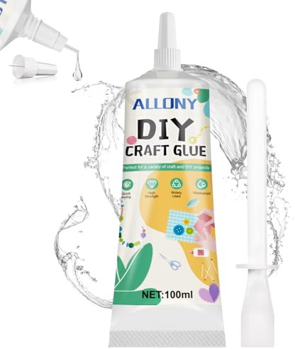Allony 100ml Colla Modellismo, Colla per Plastica, Colla Trasparente, Colla Multiuso Modellabile, Adatto per Decorare, Incollare, Riparare per Creazioni Fai Da Te