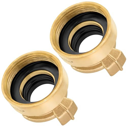 Poppstar 2x Raccordo rapido 1 1/4 pollice filetto femmina in ottone (raccordo a baionetta con filetto 1 1/4)