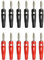 12 Stück Bananenstecker 4mm, Bananenstecker, 20A Lautsprecher Bananenstecker Schraubbar, 4mm Bananenstecker Steckverbinder für Kabel Boxen Endstufen AV-Receiver (Schwarz & Rot)