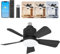TEKXDD Ceiling Fans with Lights and Remote Control【APP】，4 Speeds,24H Timing,3 Color Temperature 2700-6500K, Fan Lights Ceiling for Bedroom,Living Room Kitchen,E27 /E26, Black