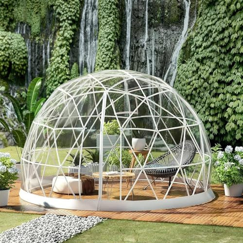 Gartenkuppel-Iglu, transparentes Blasenzelt für den Außenbereich, Kuppelzelte mit PVC-Abdeckung und Gartenkuppelnetz, wetterfestes Gewächshaus-Garten-Blasenzelt, transparentes Gartenkuppelhaus