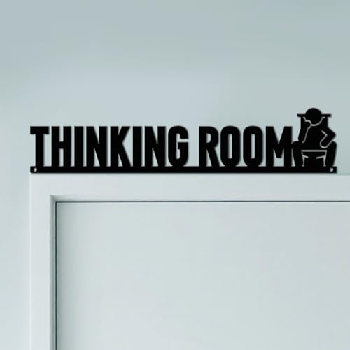 CUTHOLLOW Thinking Room Door Topper Sign Metal Wall Art Decor | 11.8x2.5Unique Metal Hanging Sign, Door Frame Decor, Door Corner Accent, Room Entryway & Home Decoration, Housewarming Gift