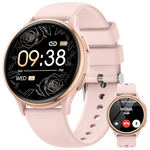 RUXINGX Reloj Inteligente Mujer, 1,27 HD Pulsera Inteligente Mujer, IP68, 110+ Modos Deportivos, Sueño, Función Femenina, Smartwatch para iOS Android Rosa pálido